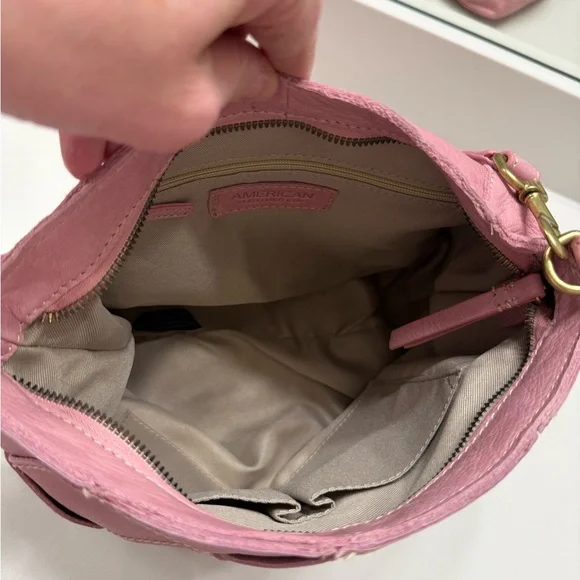 American Leather Co. Pink Woven Shoulder Bag NWT - Picture 8 of 12